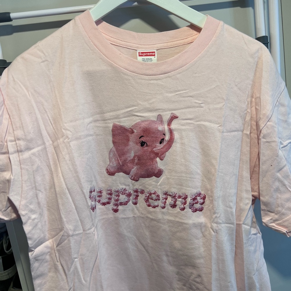 Pink supreme elephant tee ss17